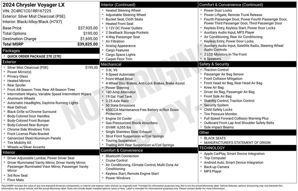 Used 2024 Chrysler Voyager LX FWD image 12