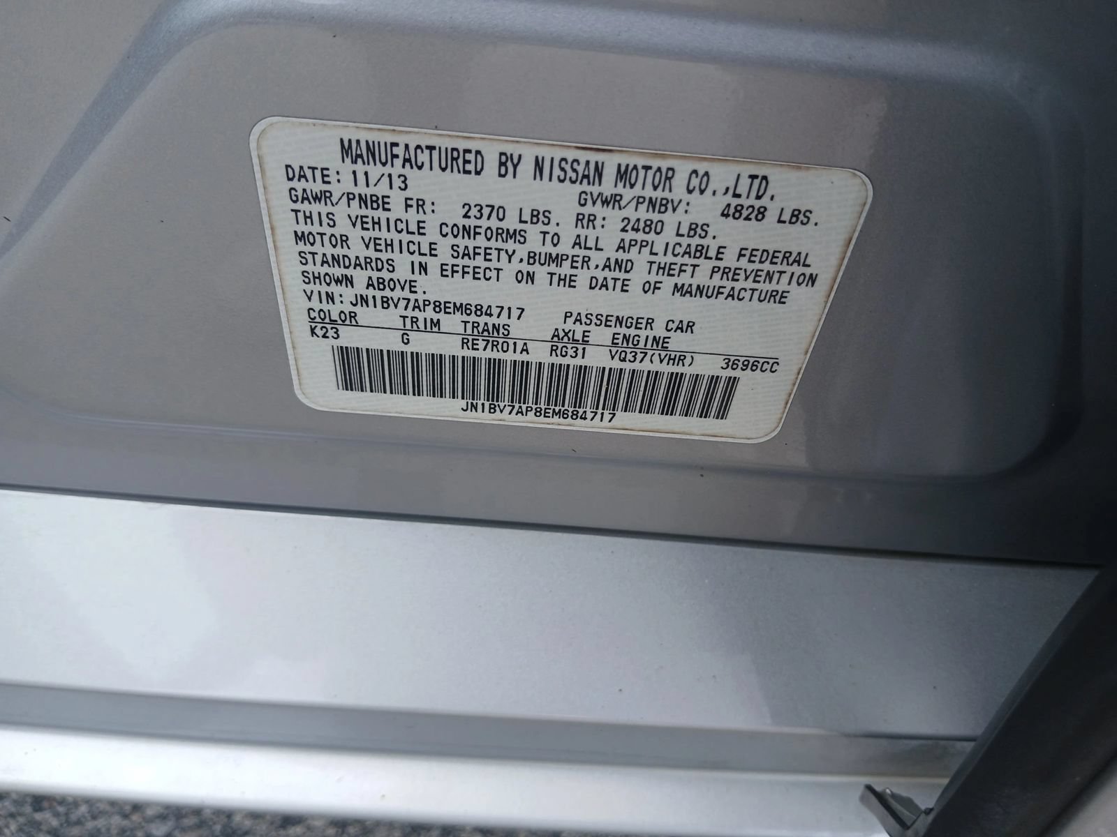 Used 2014 INFINITI Q50 Premium w/ Spare Tire Package RWD image 7