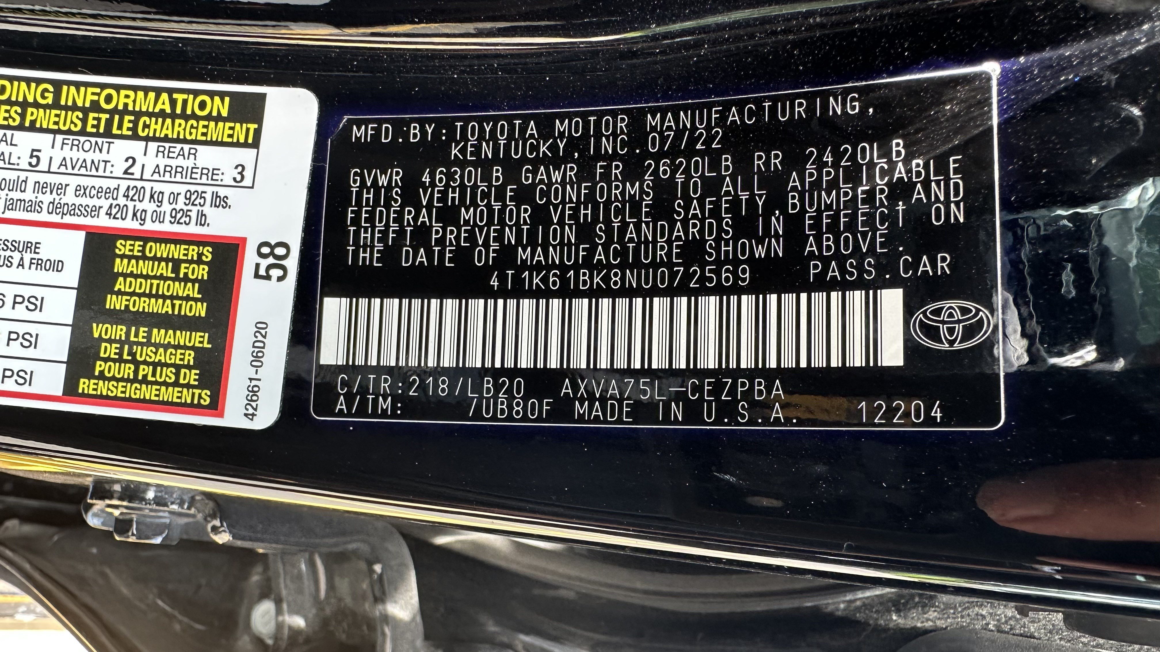 Used 2022 Toyota Camry XSE w/ Cold Weather Package AWD/4WD image 34