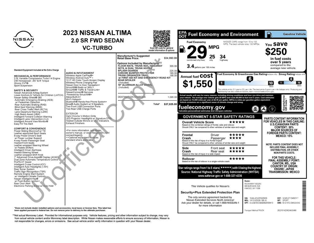 Used 2023 Nissan Altima 2.0 SR image 6