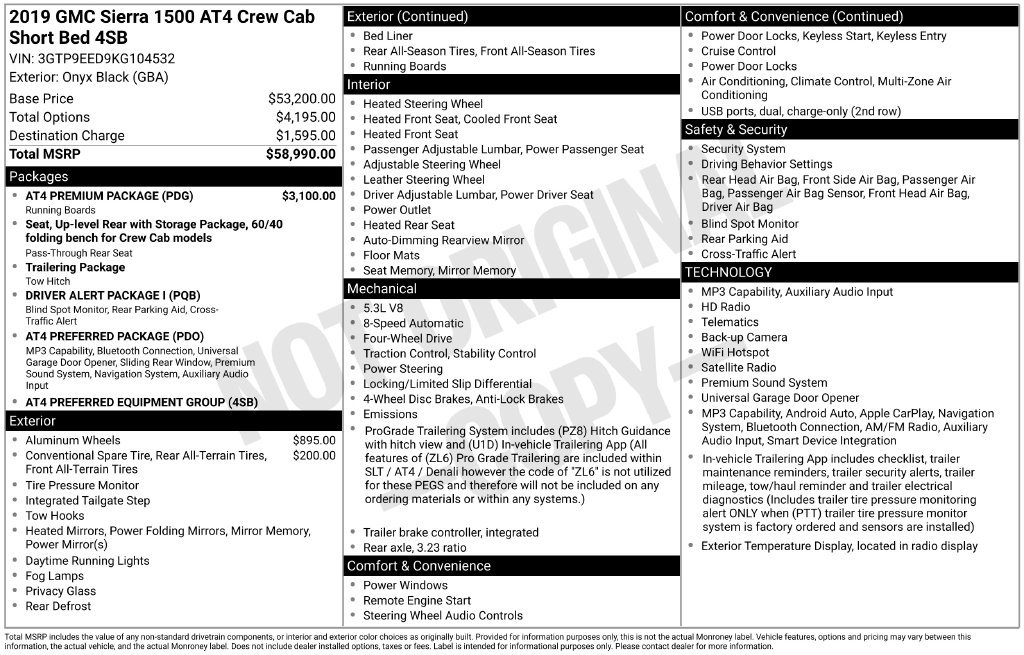 Used 2019 GMC Sierra 1500 AT4 w/ AT4 Premium Package AWD/4WD image 18