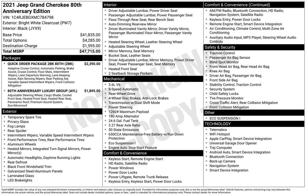 Used 2021 Jeep Grand Cherokee Limited w/ Quick Order Package 28K 80th image 7