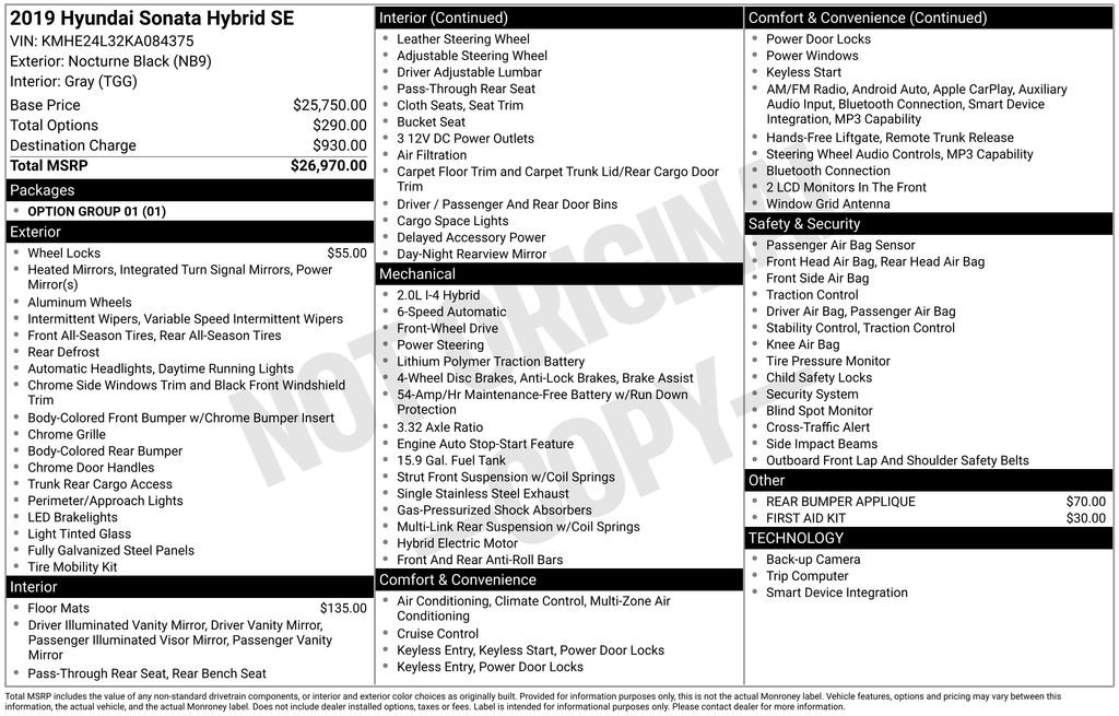 Used 2019 Hyundai Sonata SE FWD image 3