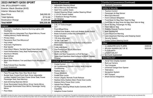 Certified 2023 INFINITI QX50 Sport FWD image 29