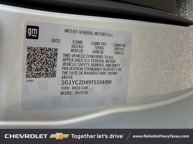 New 2026 Chevrolet Corvette Stingray Premium Cpe w/ Stealth Interior Trim Package RWD image 35