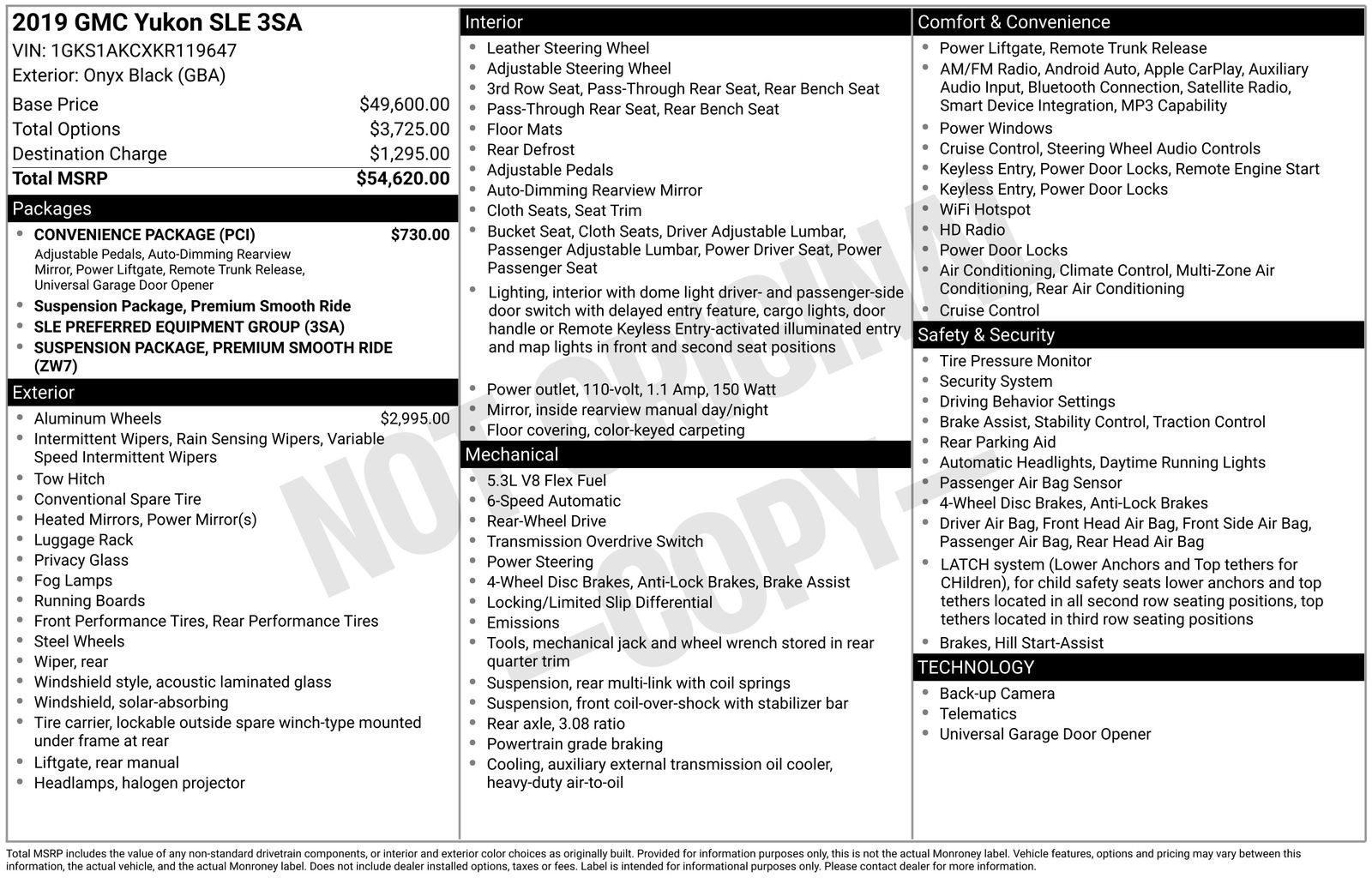 Used 2019 GMC Yukon SLE w/ Convenience Package RWD image 6
