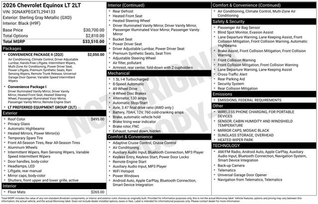 New 2026 Chevrolet Equinox LT w/ Convenience Package II image 2