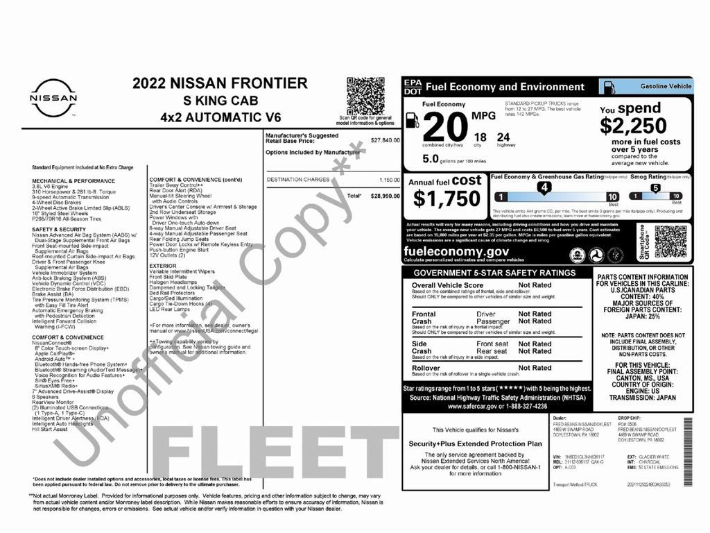 Used 2022 Nissan Frontier S RWD image 2