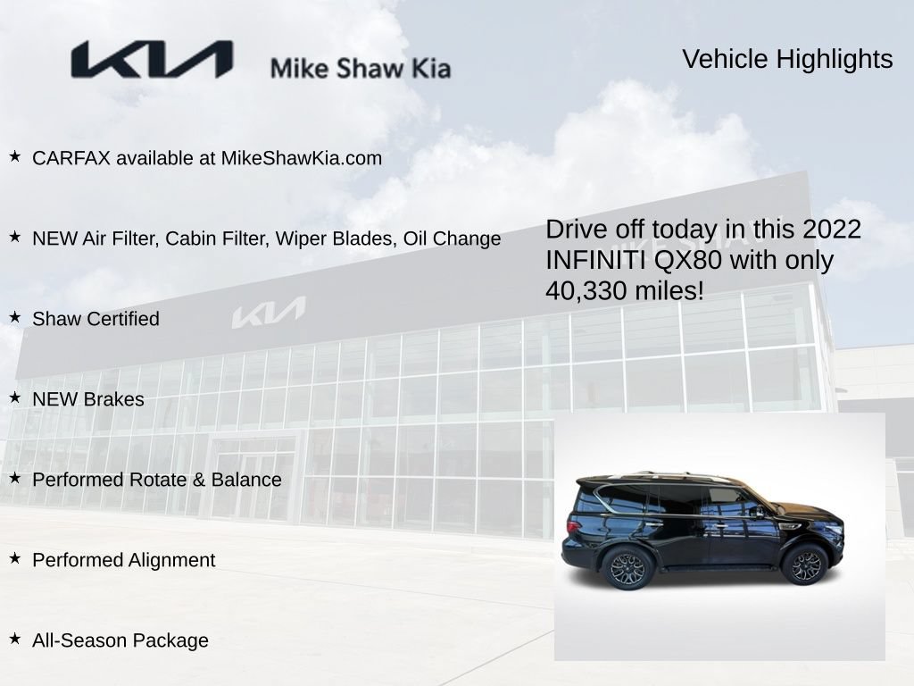 Used 2022 INFINITI QX80 Luxe w/ All-Season Package RWD image 9