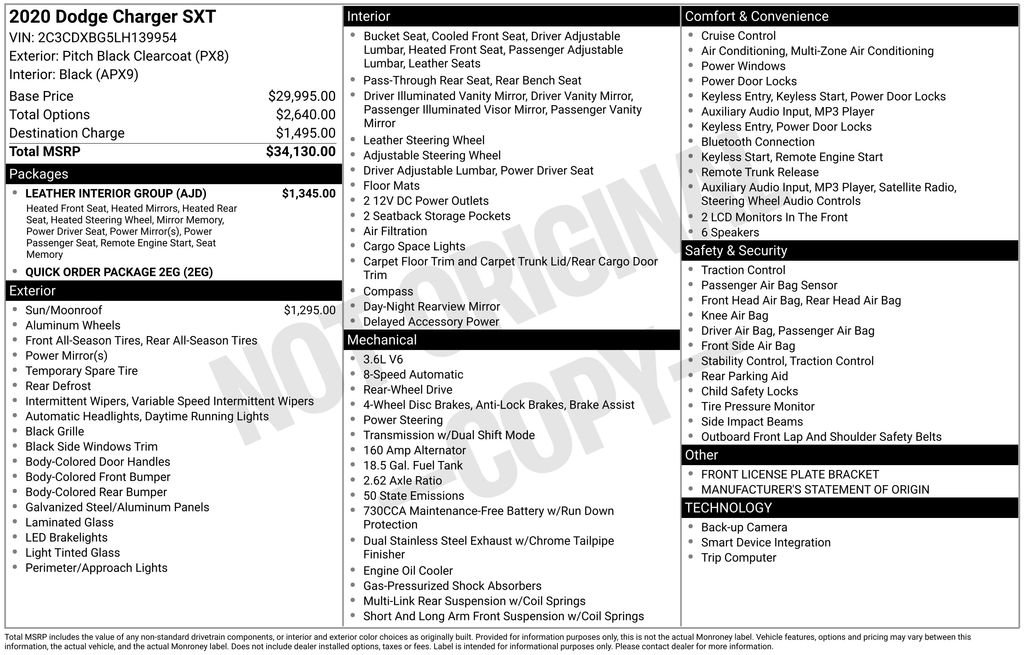 Used 2020 Dodge Charger SXT w/ Leather Interior Group image 6