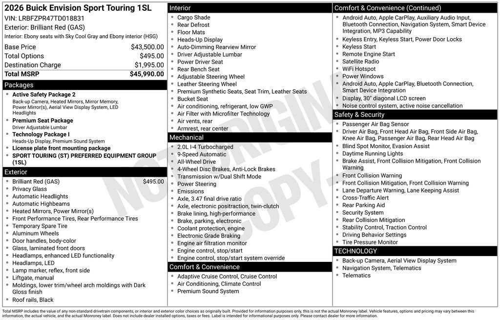 New 2026 Buick Envision Sport Touring AWD/4WD image 27