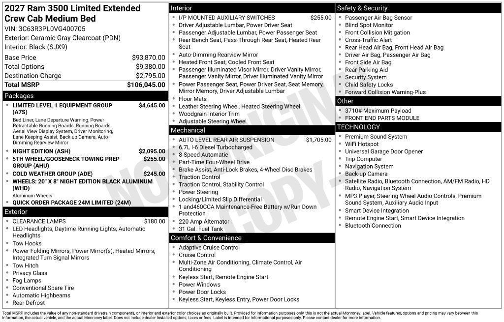 New 2027 RAM 3500 Limited AWD/4WD image 2