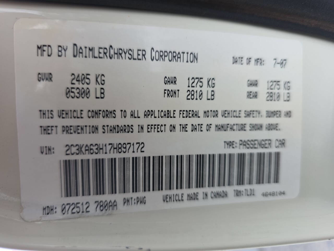 Used 2007 Chrysler 300 C RWD image 25