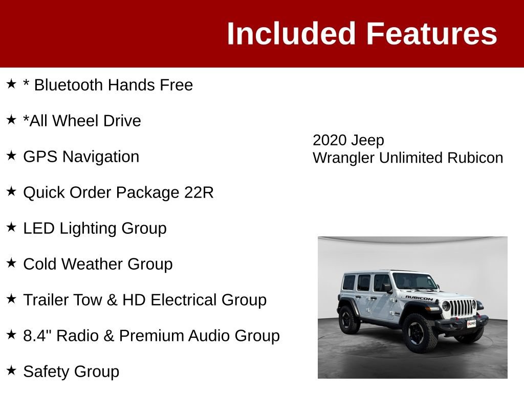 Used 2020 Jeep Wrangler Unlimited Rubicon AWD/4WD image 3