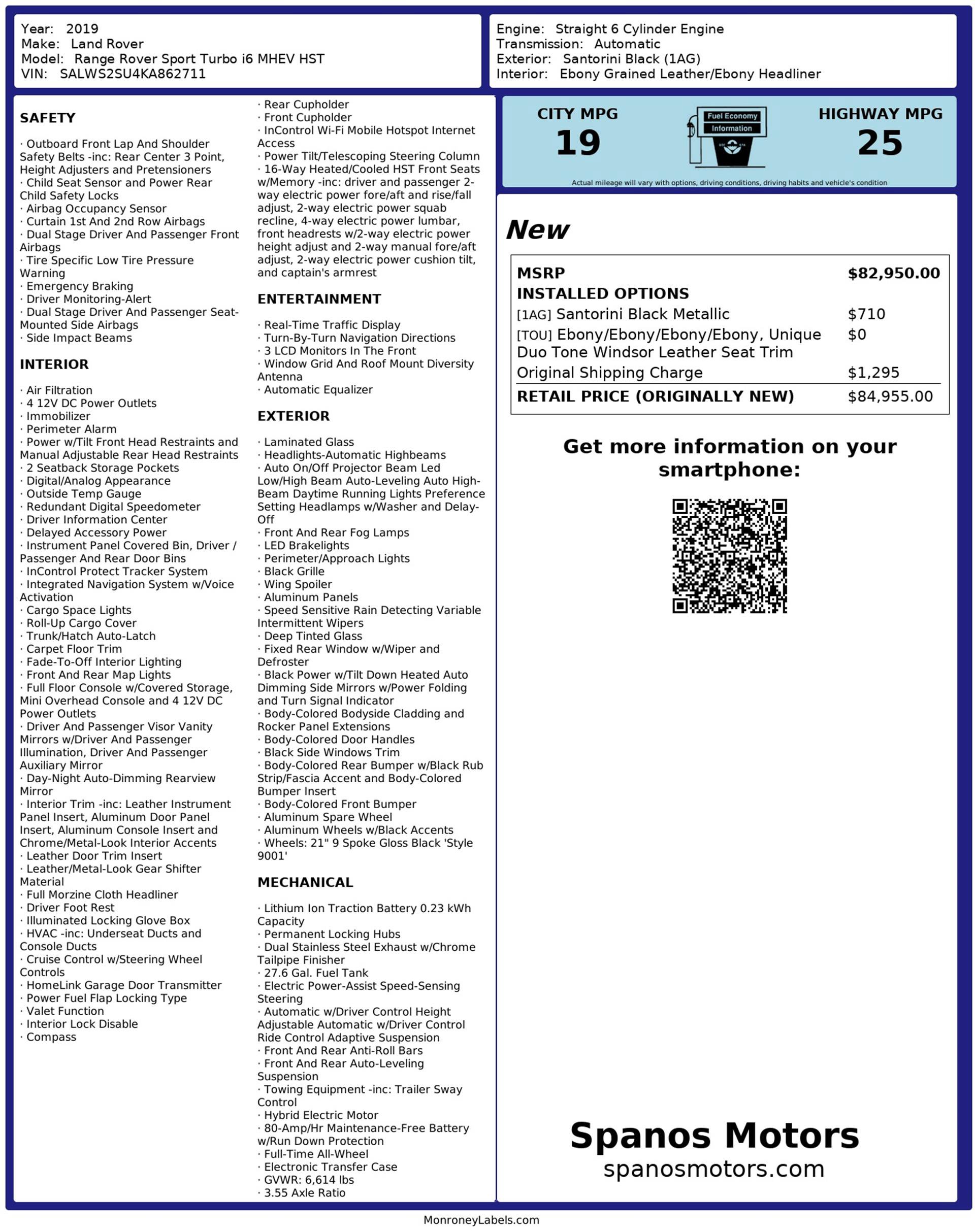 Used 2019 Land Rover Range Rover Sport HST image 3