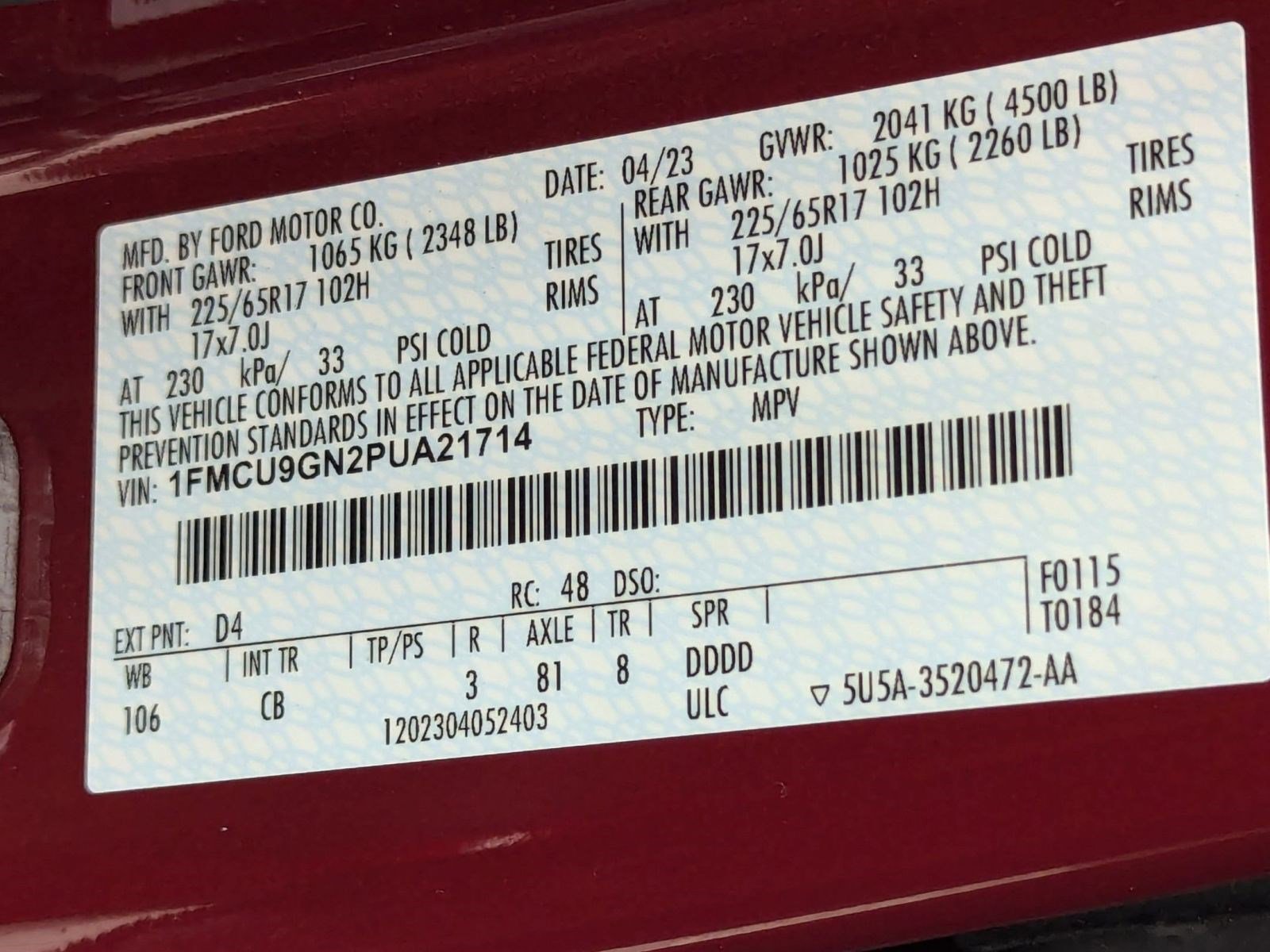 Used 2023 Ford Escape Active image 16