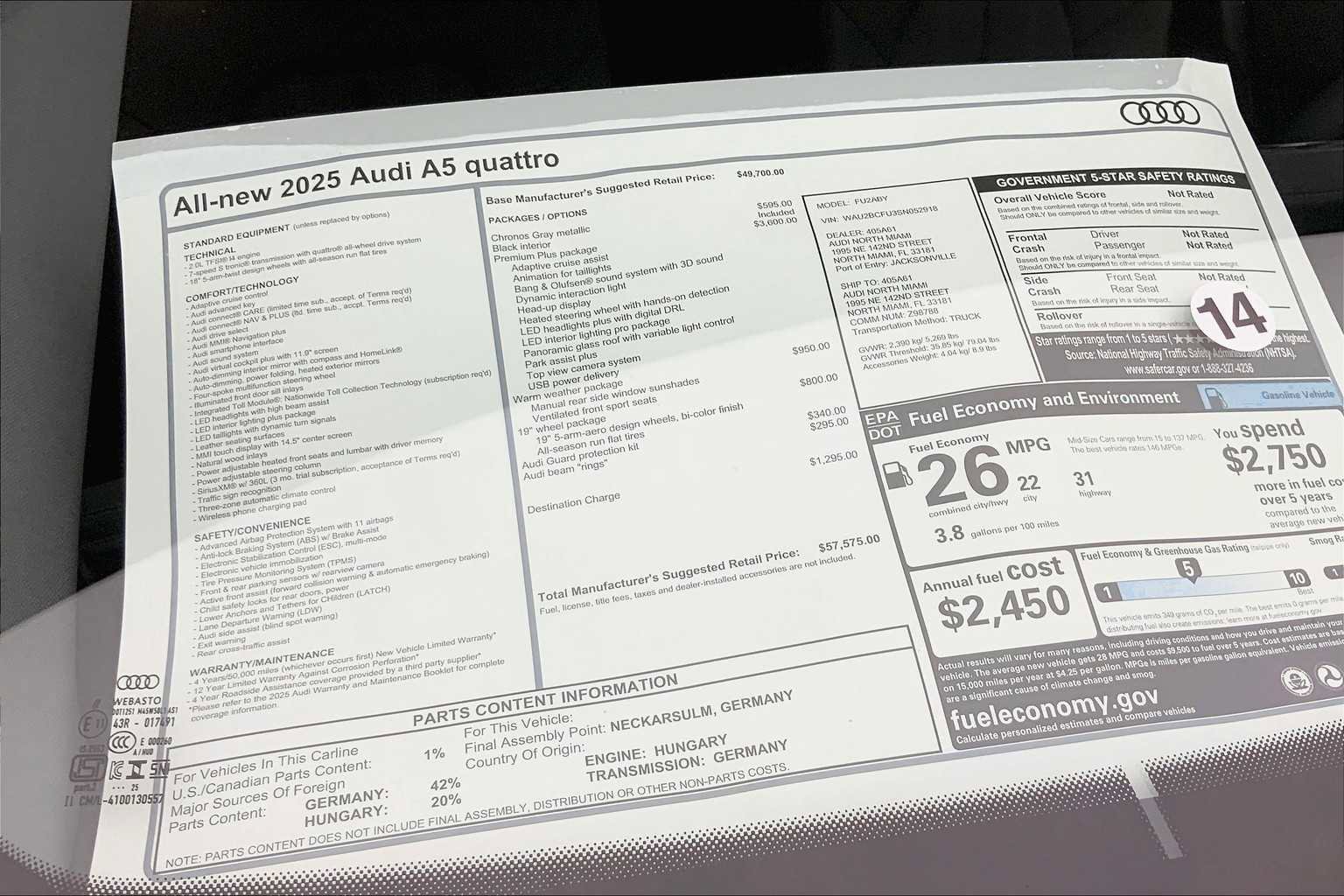 New 2025 Audi A5 2.0T Premium Plus w/ Premium Plus image 19