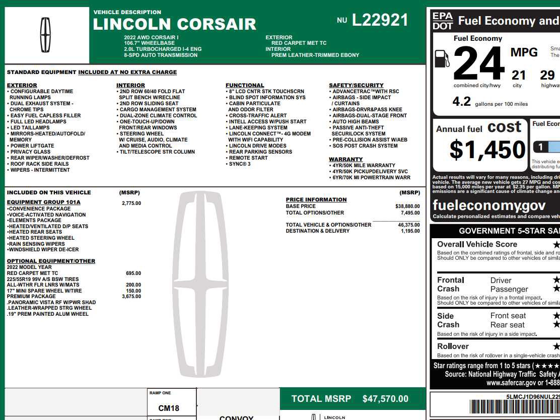 Used 2022 Lincoln Corsair AWD w/ Premium Package image 2