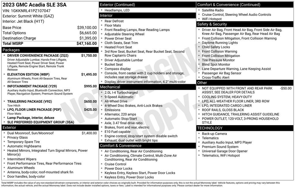 Used 2023 GMC Acadia SLE w/ Driver Convenience Package image 35