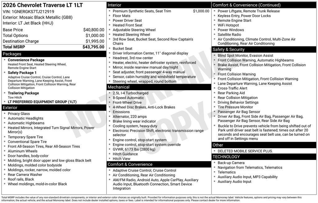 Used 2026 Chevrolet Traverse LT FWD image 6