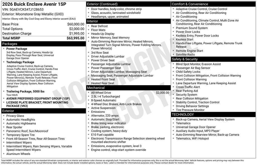 New 2026 Buick Enclave Avenir image 5