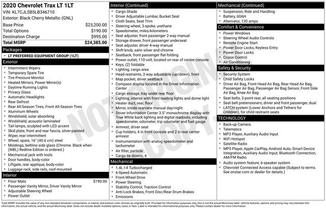 Used 2020 Chevrolet Trax LT FWD image 30