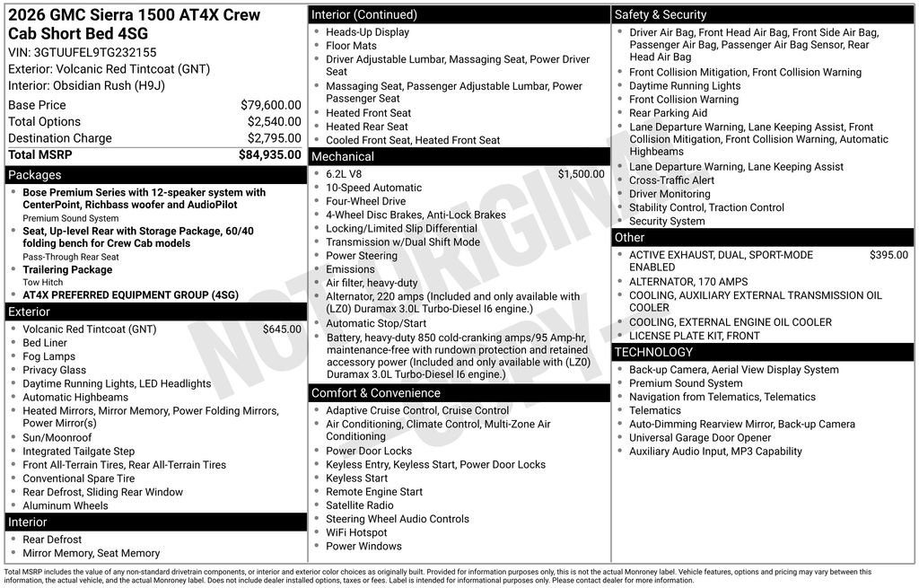 New 2026 GMC Sierra 1500 AT4X image 47