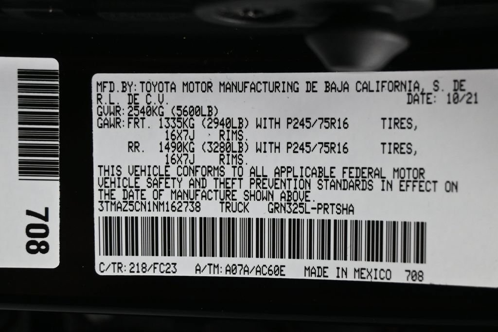 Used 2022 Toyota Tacoma SR5 w/ Technology Package RWD image 10