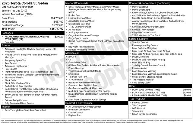 Certified 2025 Toyota Corolla SE FWD image 7