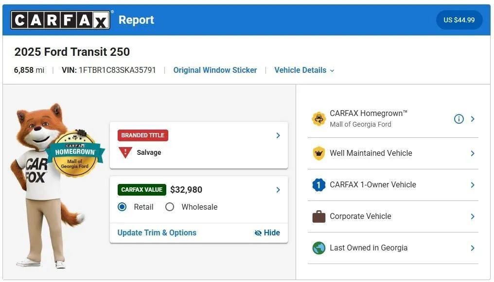Used 2025 Ford Transit 250 148 Medium Roof w/ Load Area Protection Package RWD image 13