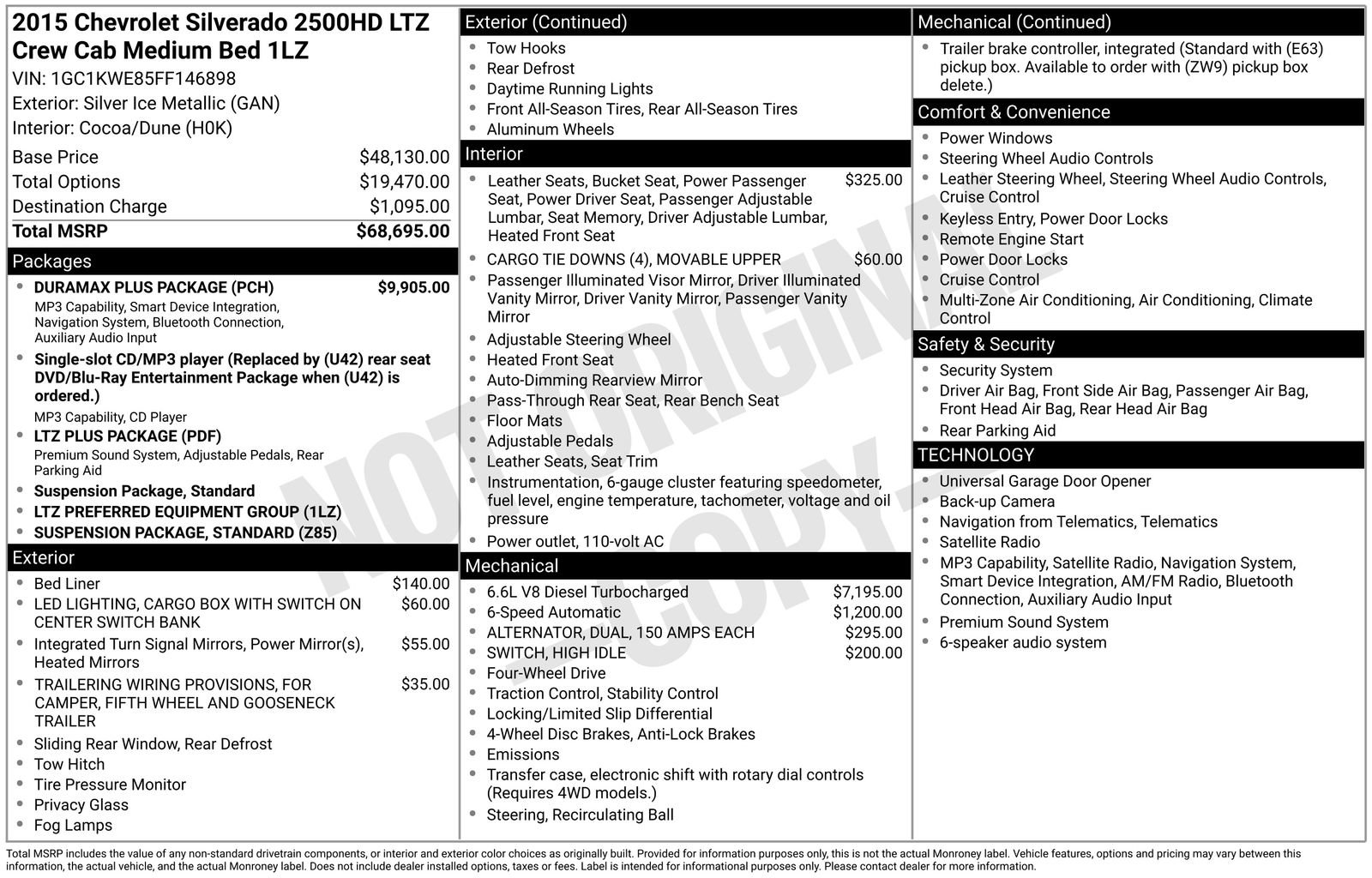 Used 2015 Chevrolet Silverado 2500 LTZ w/ Duramax Plus Package AWD/4WD image 4