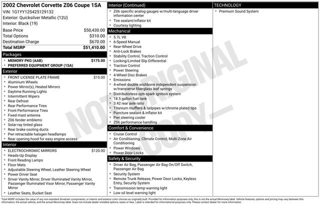 Used 2002 Chevrolet Corvette Z06 w/ Memory Pkg RWD image 10