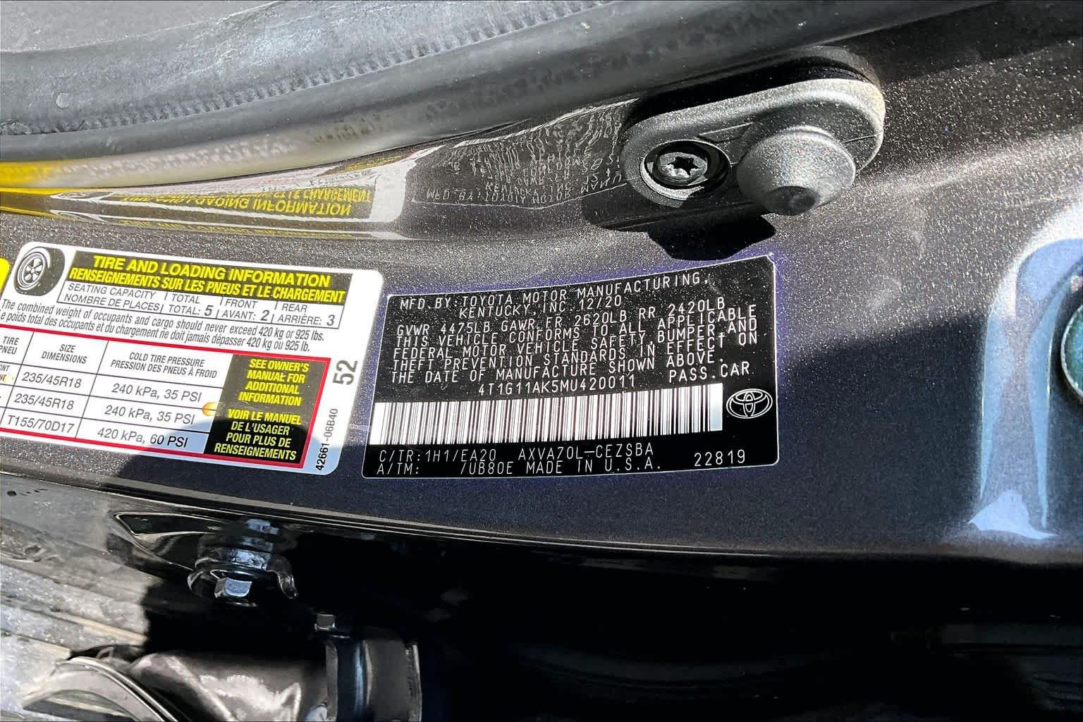 Used 2021 Toyota Camry SE FWD image 36
