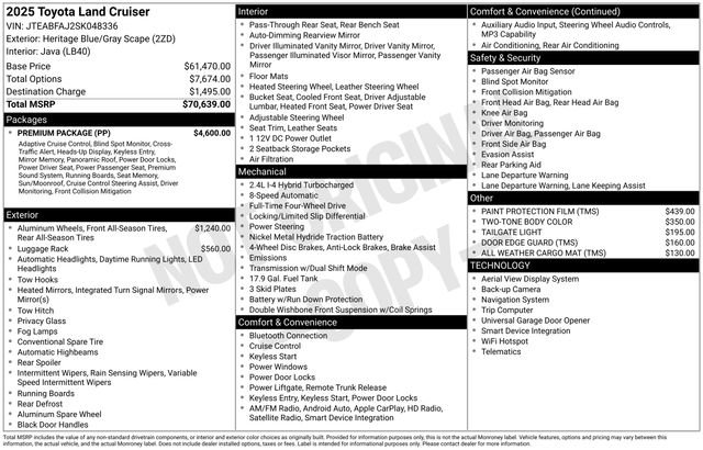 Used 2025 Toyota Land Cruiser w/ Premium Package AWD/4WD image 20