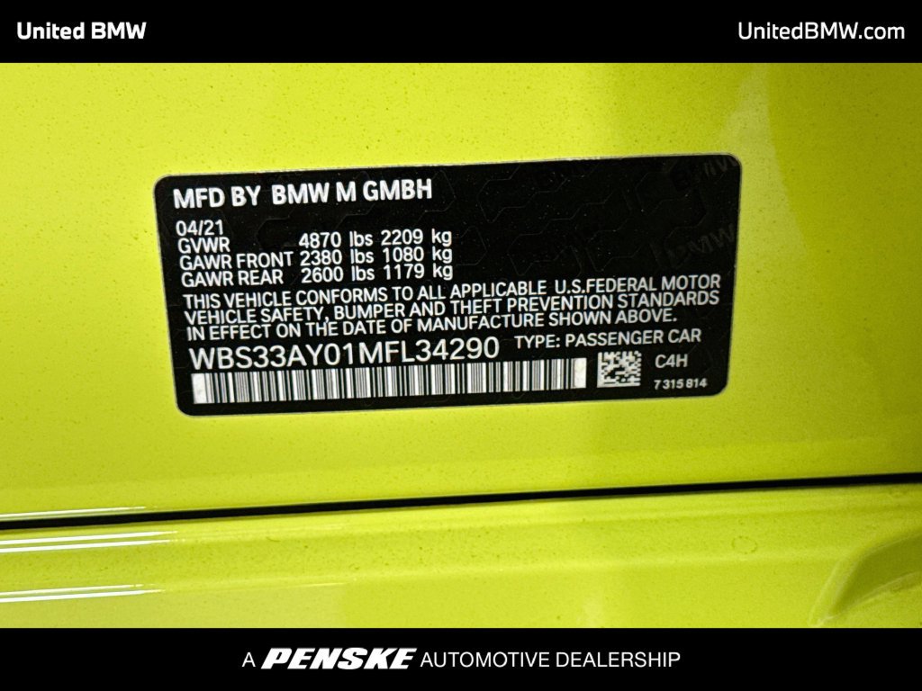 Used 2021 BMW M3 Competition w/ M Carbon Exterior Package RWD image 21
