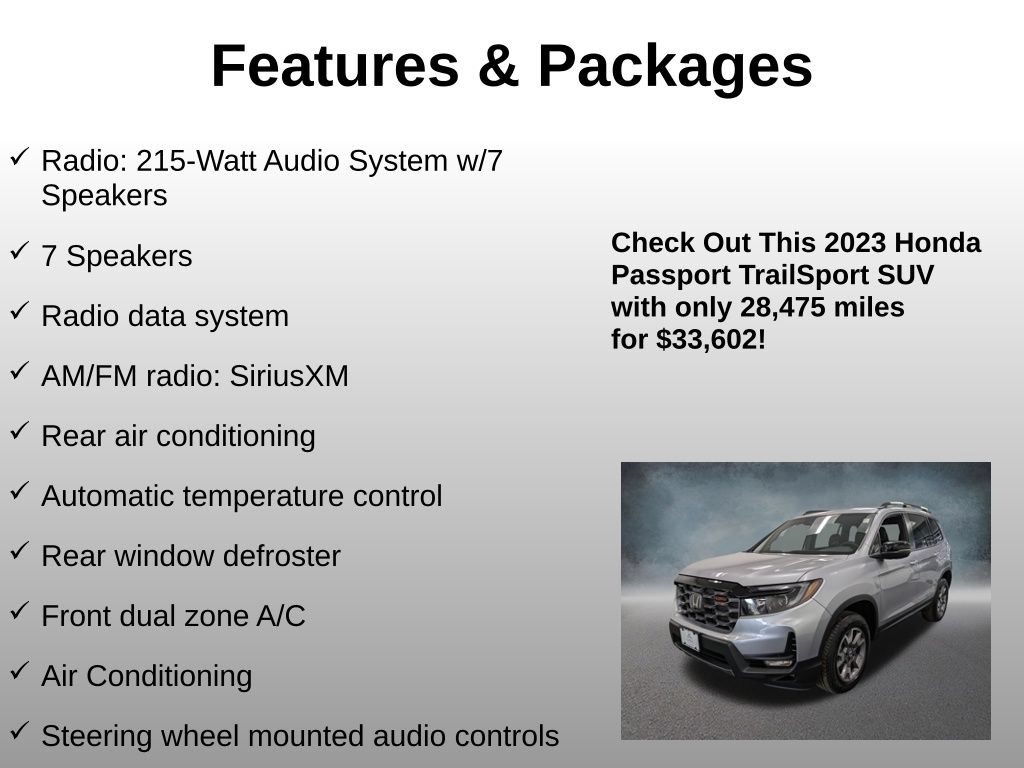 Certified 2023 Honda Passport TrailSport image 8