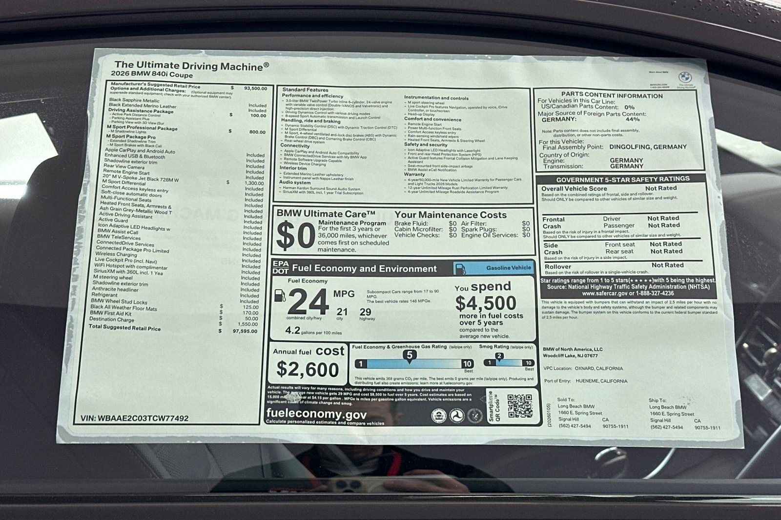 New 2026 BMW 840i Coupe w/ M Sport Professional Package RWD image 28