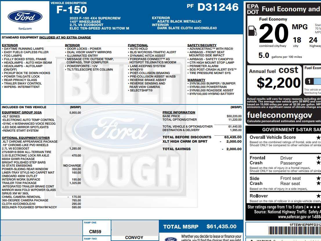 Used 2023 Ford F150 XLT w/ Equipment Group 302A High AWD/4WD image 2