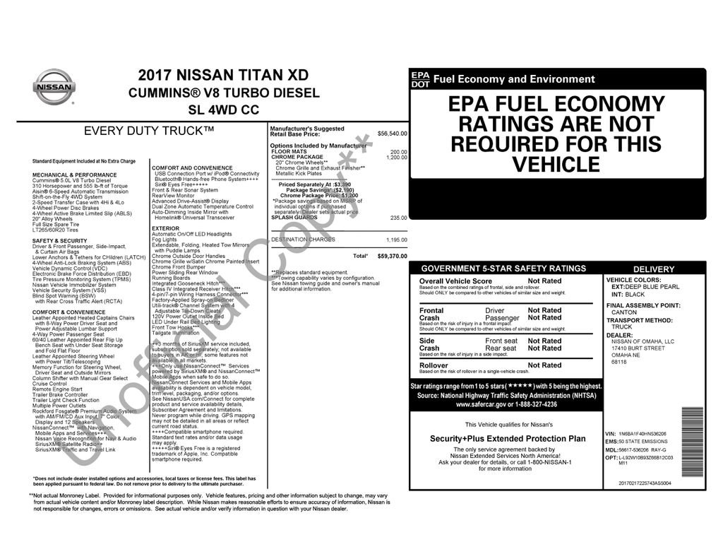 Used 2017 Nissan Titan SL w/ Chrome Package image 2
