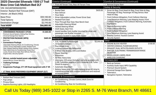 Used 2025 Chevrolet Silverado 1500 LT Trail Boss w/ Convenience Package II image 3