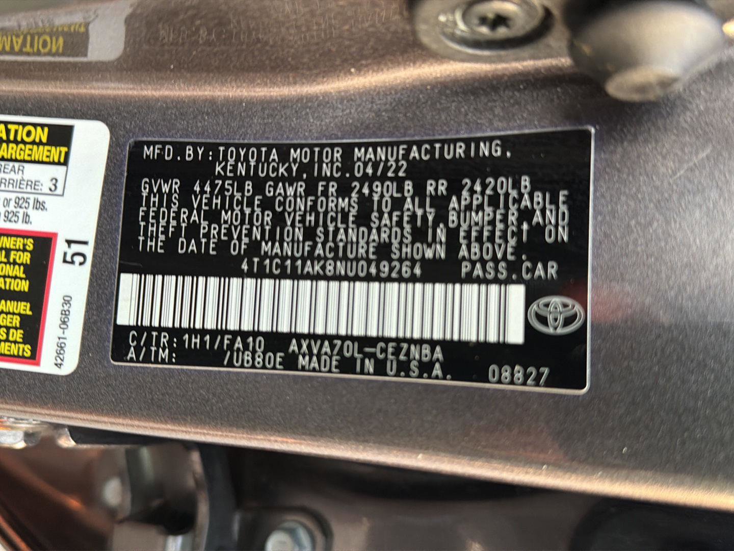 Used 2022 Toyota Camry LE FWD image 40