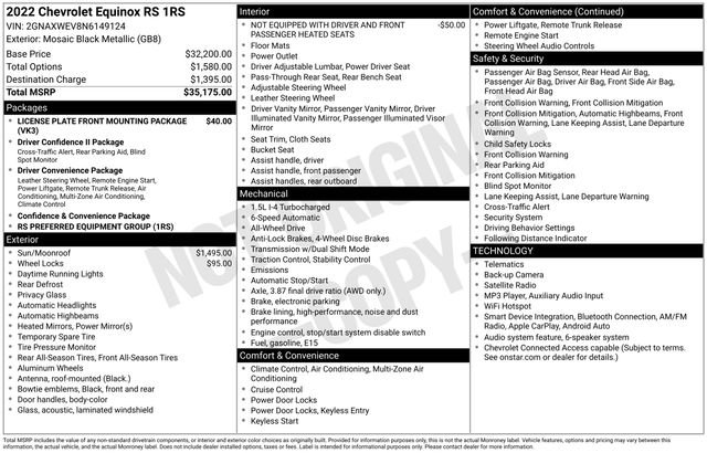 Used 2022 Chevrolet Equinox RS AWD/4WD image 43