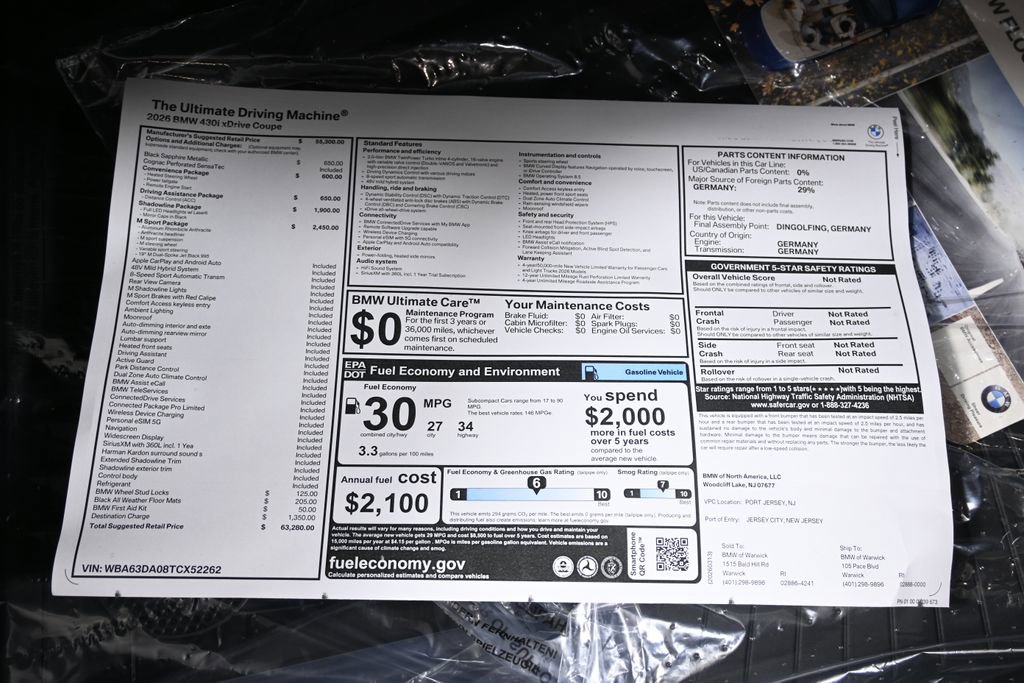 New 2026 BMW 430i xDrive Coupe w/ M Sport Package AWD/4WD image 37