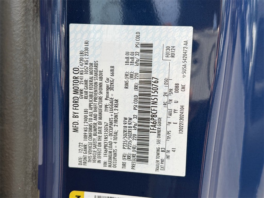 Certified 2022 Ford Mustang GT Premium w/ Security Package image 37