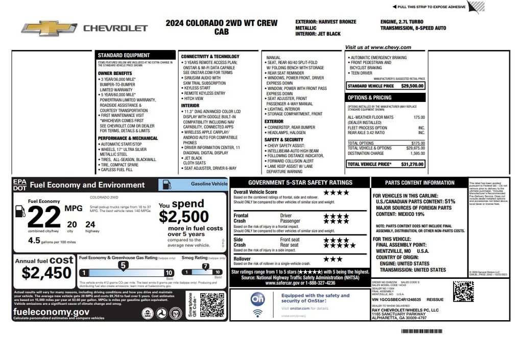 Used 2024 Chevrolet Colorado W/T RWD image 3