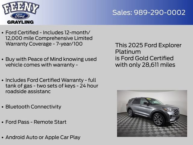 Certified 2025 Ford Explorer Platinum w/ Ultimate Package AWD/4WD image 5