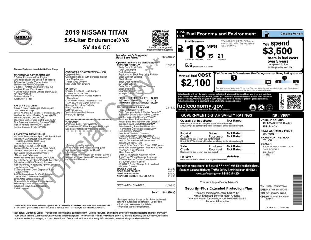 Used 2019 Nissan Titan SV w/ SV Convenience Package image 37