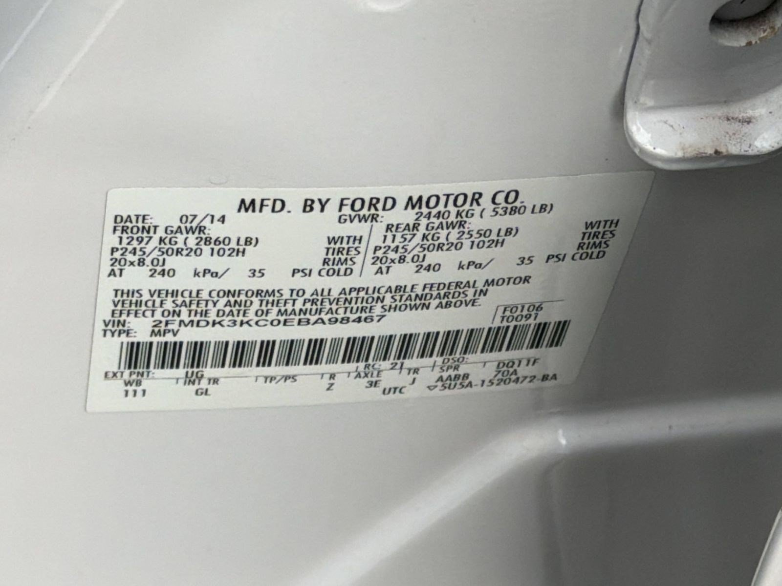 Used 2014 Ford Edge Limited w/ Equipment Group 301A FWD image 26