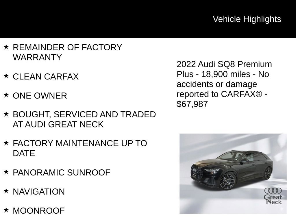 Used 2022 Audi SQ8 Premium Plus w/ Executive Package AWD/4WD image 9