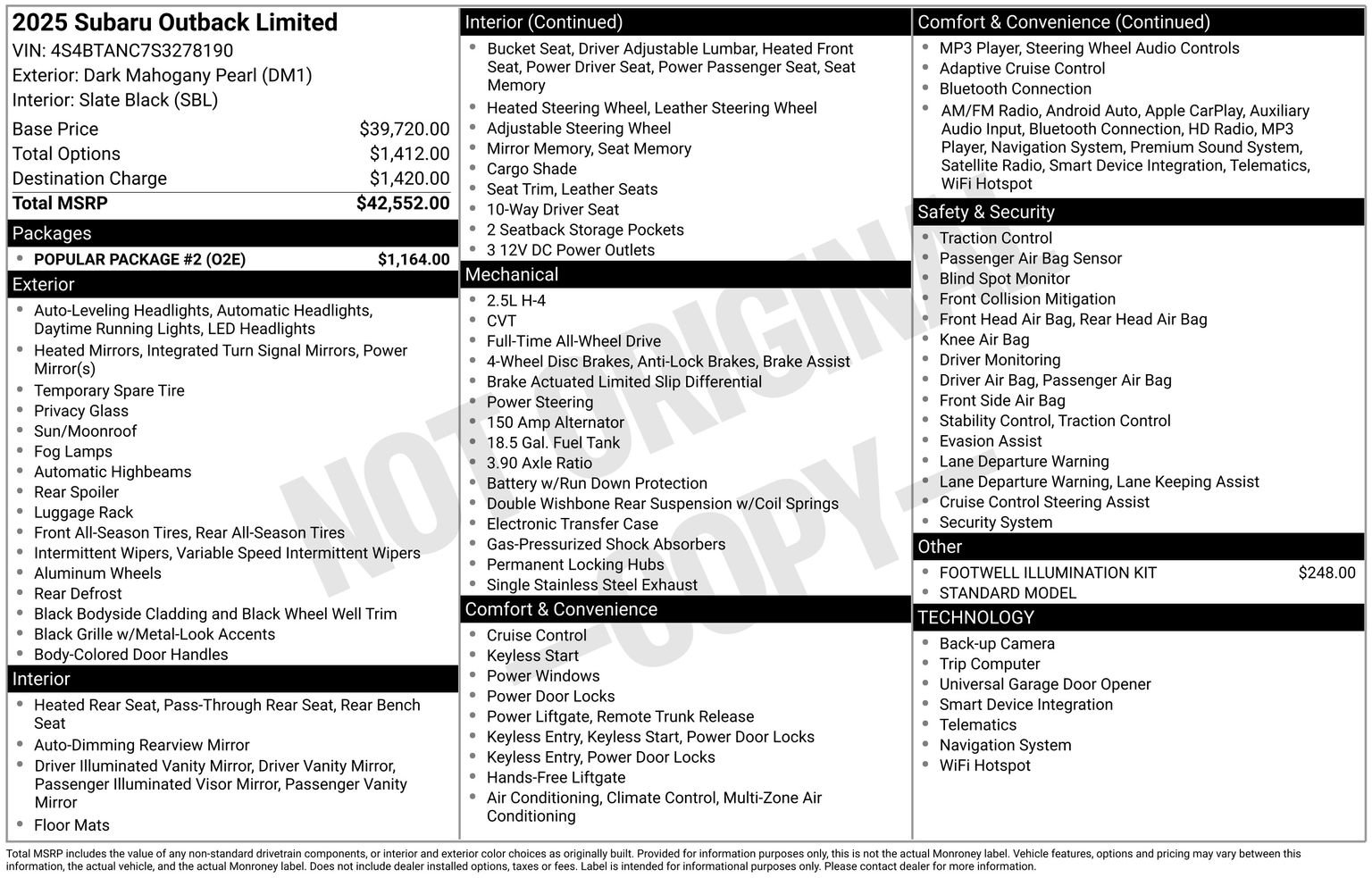 Certified 2025 Subaru Outback Limited w/ Popular Package #2 image 34